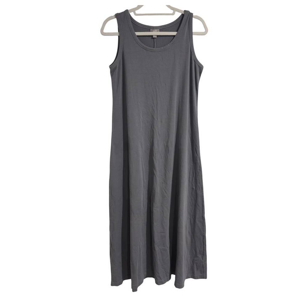 J. Jill Gray Pima Cotton Modal Stretch Sleeveless Maxi Tank Dress PM Petite M